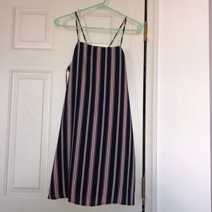 Red, white, blue striped dress